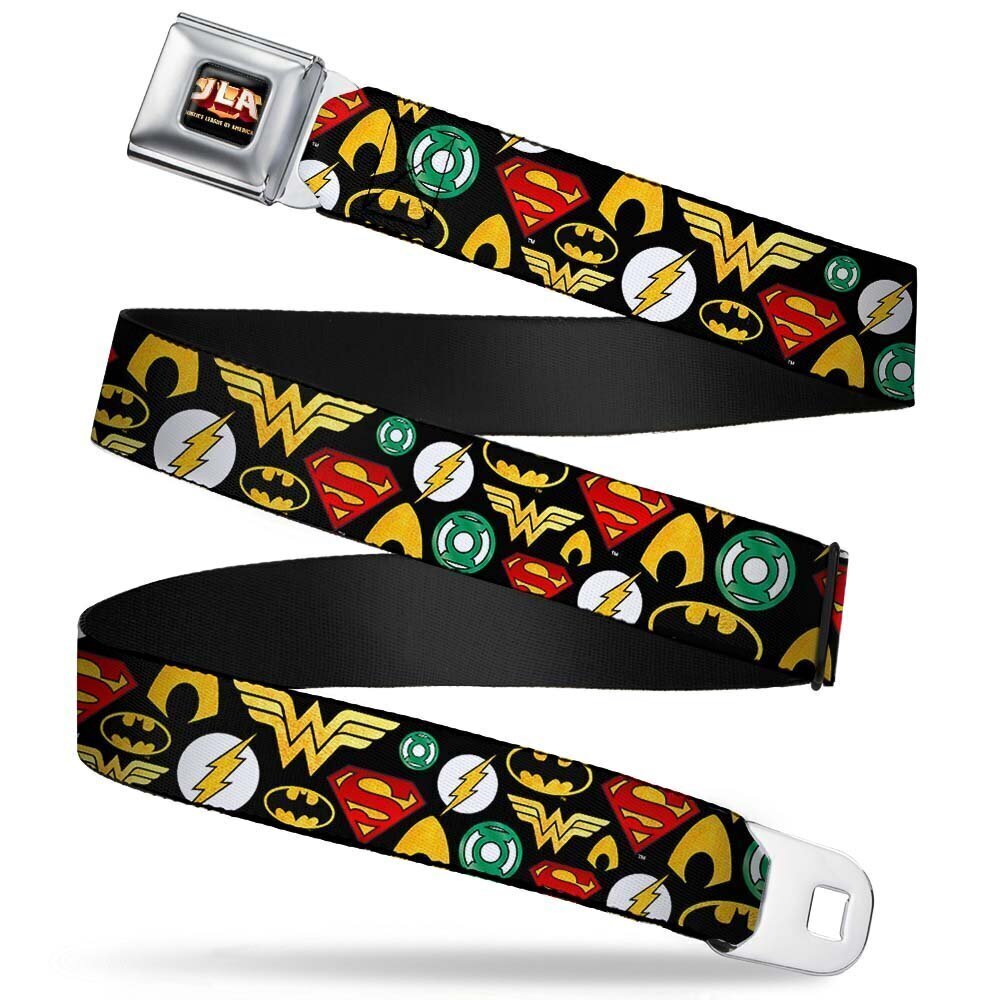 6665 Seatbelt Belt - USTICE LEAGUE OF AMERICA Logo Full Color